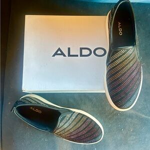 Aldo Black and Gold Flats